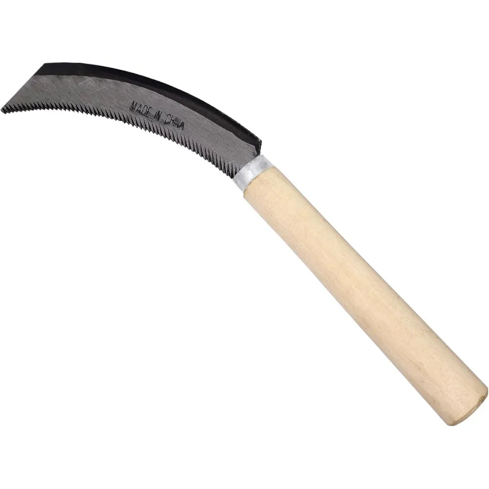 XMSJ Wooden Handle Harvest Sickle Set of 4 Garden Knives