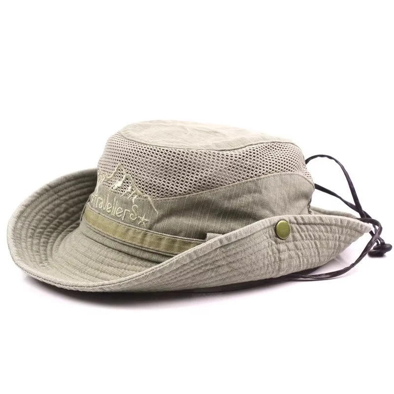 CN Outdoor Bucket Hat Men Summer Breathable Panama Cap