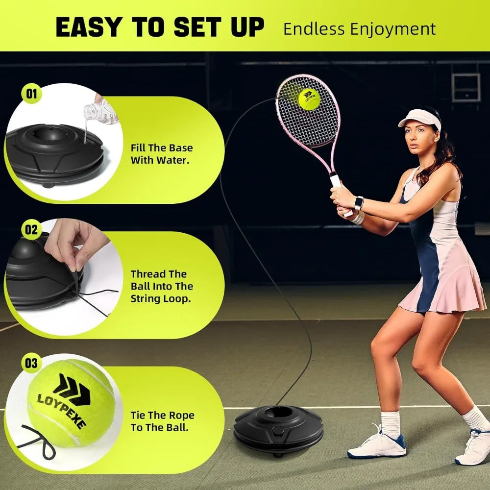TEZEWA Tennis Practice Rebounder Set String Trainer