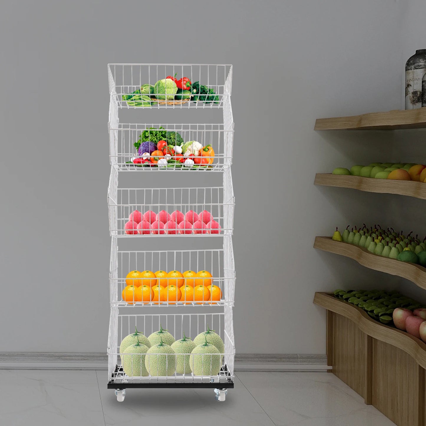 Hign-concerned Five Tier Retail Display Rack For Markets