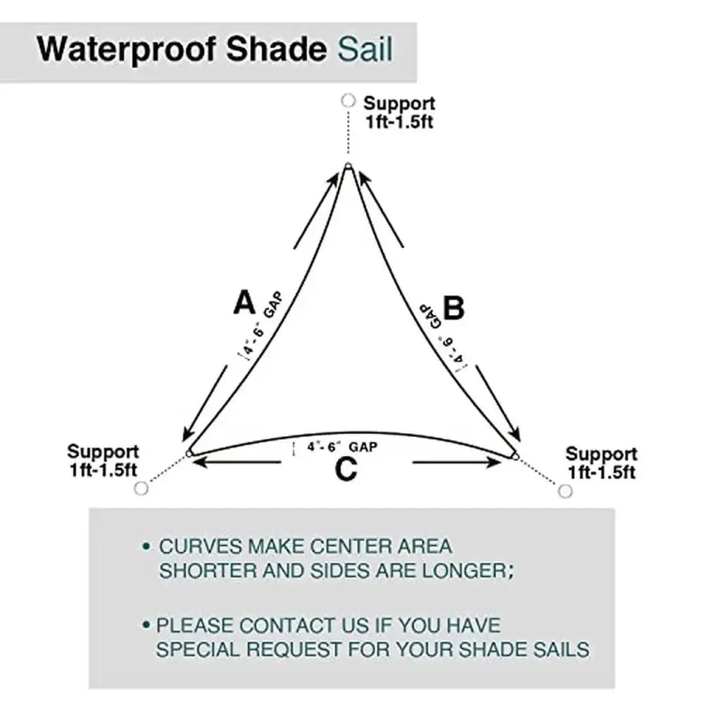 Waterproof Equilateral Triangle Sun Shade Sail Canopy UV Blockage Patio Pergola Garden Red Durable Polyester Fabric Easy