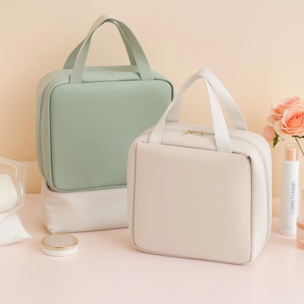 CN Guangdong Luxury PU Leather Toiletry Bag With LED Mirror