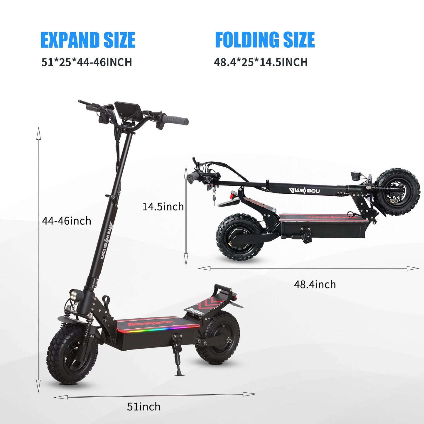 Arwibon Q30 Adult Electric Scooter 2500W 30MPH Off-Road