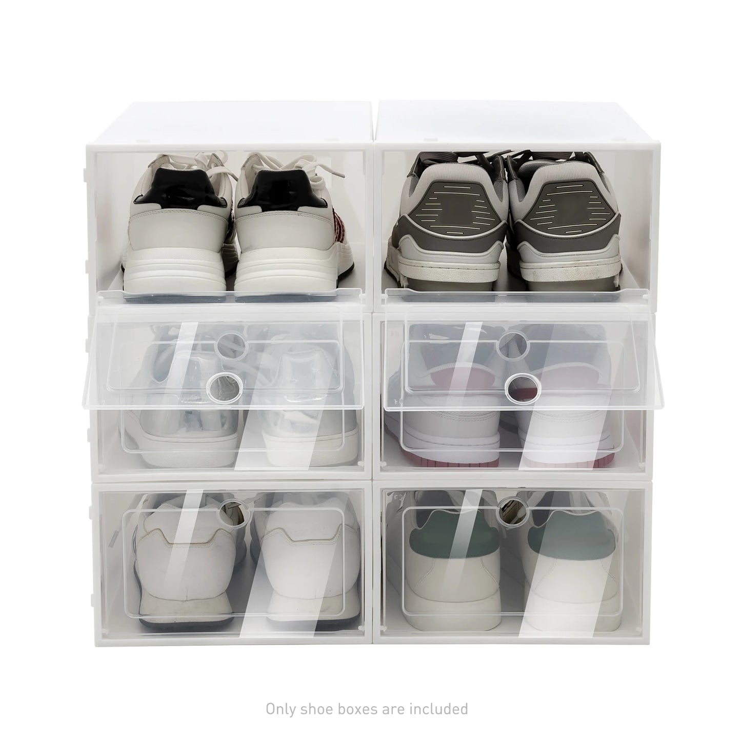 Hign 20Pcs Clear Stackable Shoe Box Organizer Plastic