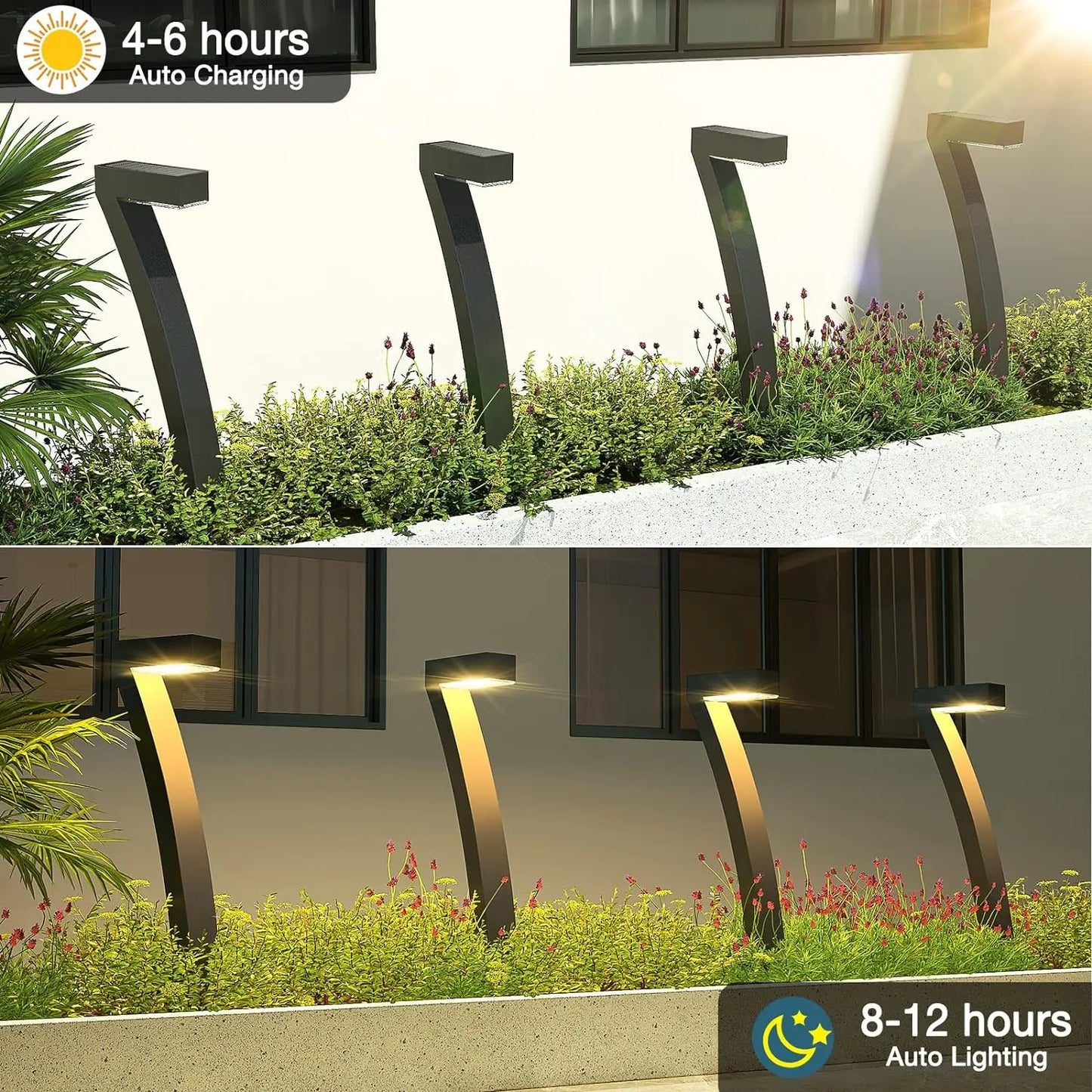 KPSTEK Solar Pathway Lights Outdoor Garden 12 Hour Auto On