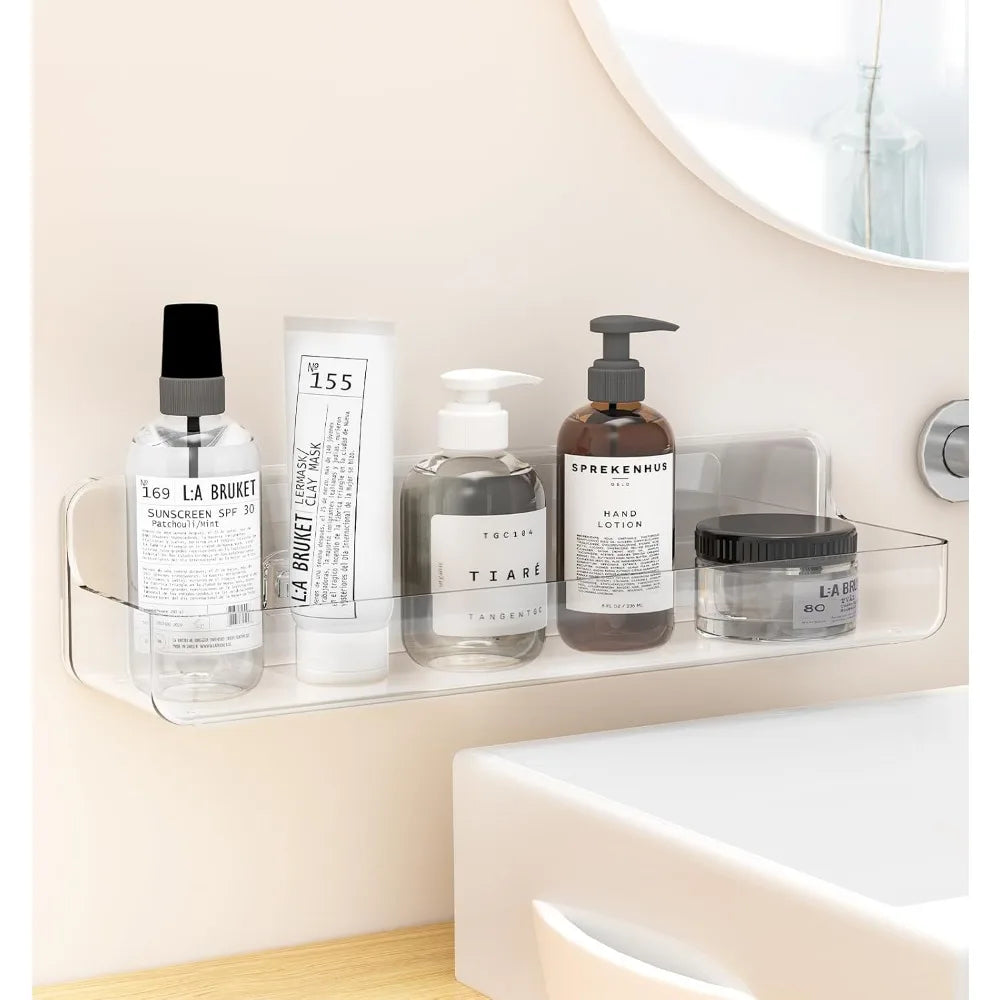 Capacity Adhesive Clear Acrylic Shower Caddy Wall Mount