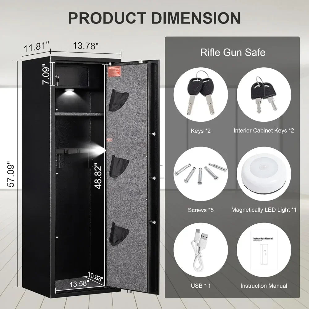 Hignconcerned Gun Safe With Drawer And Removable Shelf