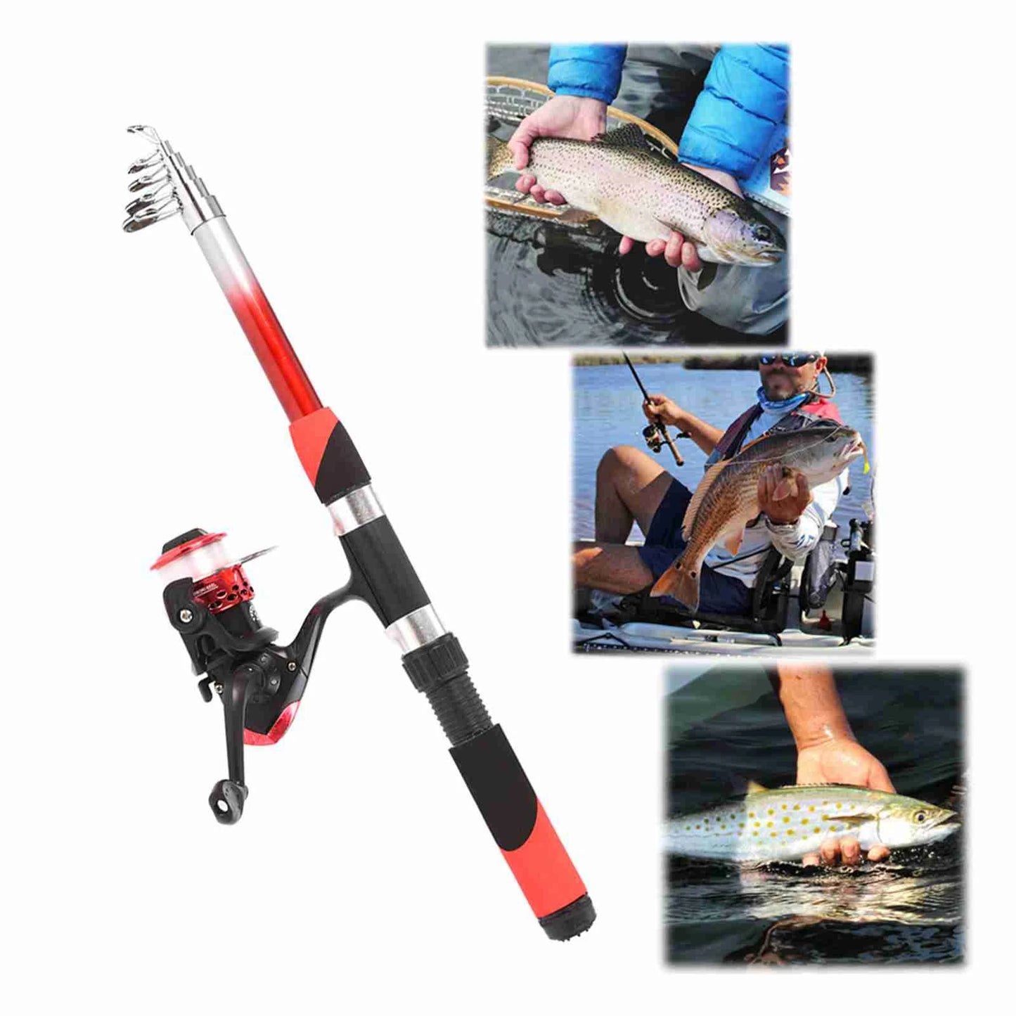 Hign Concerned Fishing Pole Combo Telescopic Rod and Reel