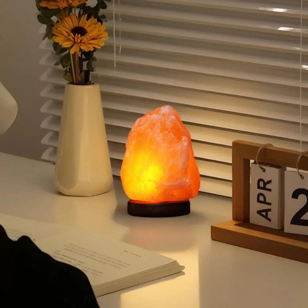 Himalayan Salt Lamp LED Night Light With Base Crystal Salt Rock Lamp Classic Table Light For Bedroom Decor