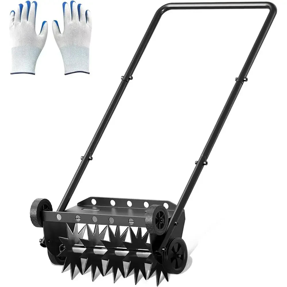 XMSJ Lawn Aerator Tool Heavy Duty Spike Wheels Garden