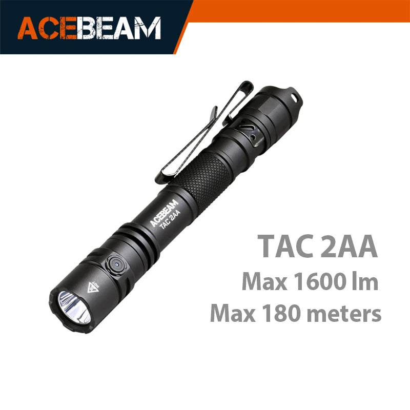 ACEBEAM TAC 2AA LED Flashlight 1600 Lumen EDC Torch