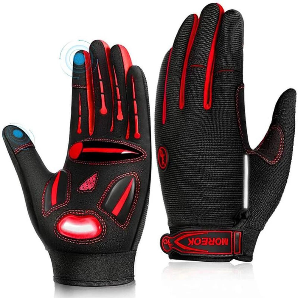 MOREOK Racing MTB Gloves Breathable Non Slip Touchscreen