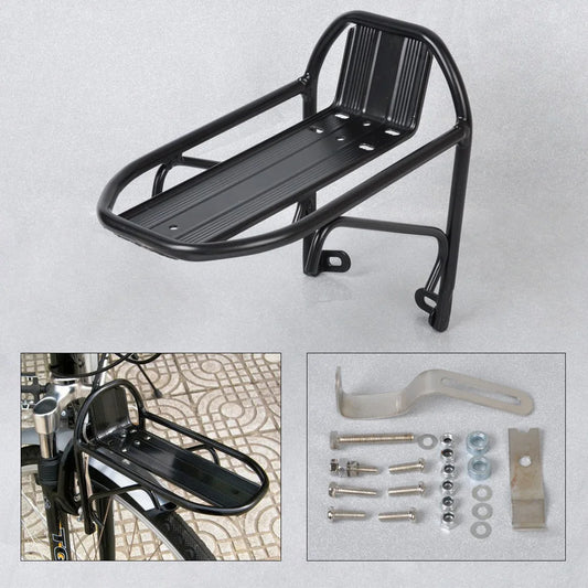 Aluminum Alloy Bike Front Rack for Pannier Cargo Support