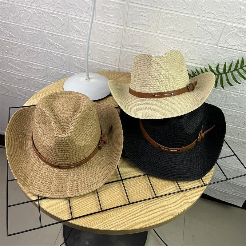 Tibet Guangdong Wide Brim Straw Cowboy Hat Sun Protection
