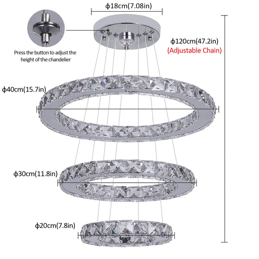 French Luxury Crystal Chandelier Pendant LED Ceiling Light for Living Room Hall Dining Decor