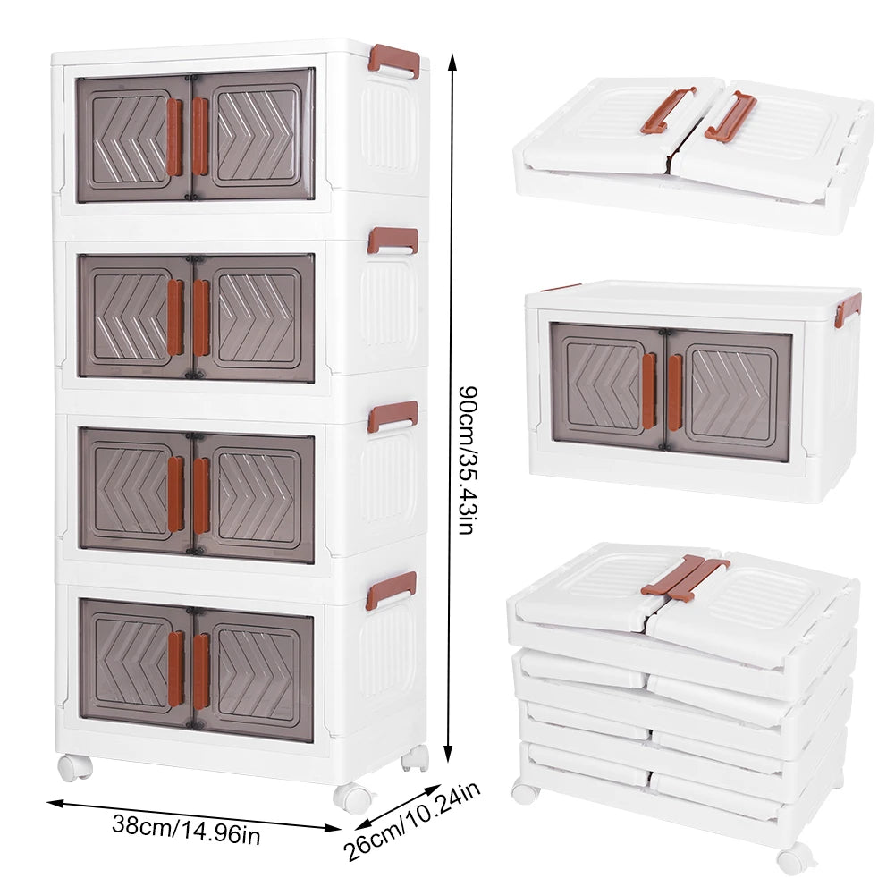 Guangdong 4 Tier Stackable Storage Bins Lids And Wheels