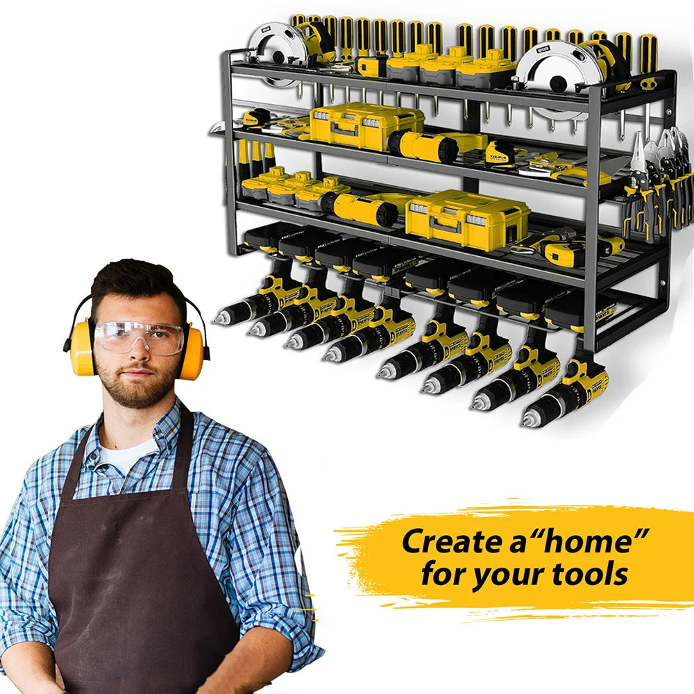 Power Tool Organizer Wall Mount Four Layer Heavy Rack
