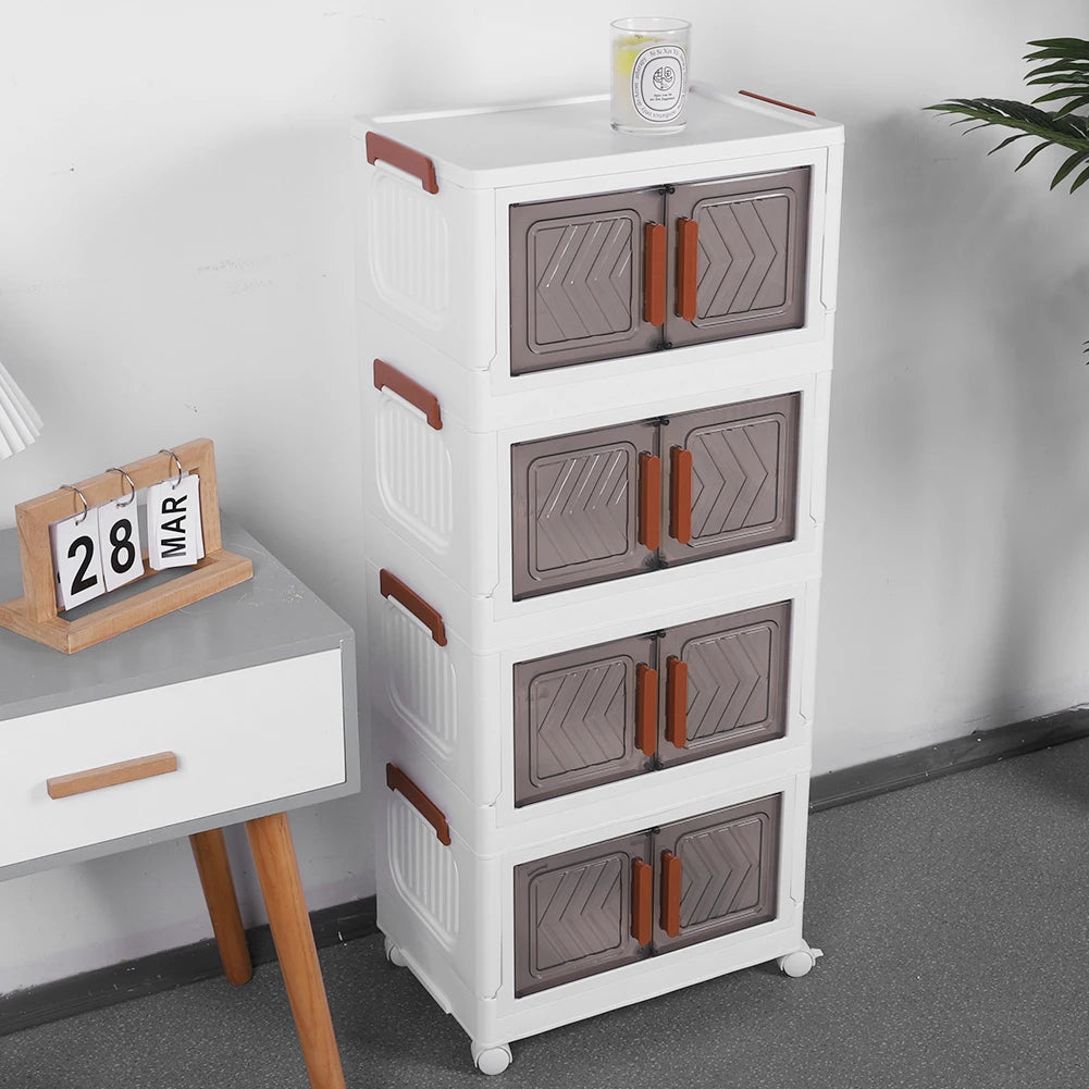 Guangdong 4 Tier Stackable Storage Bins Lids And Wheels