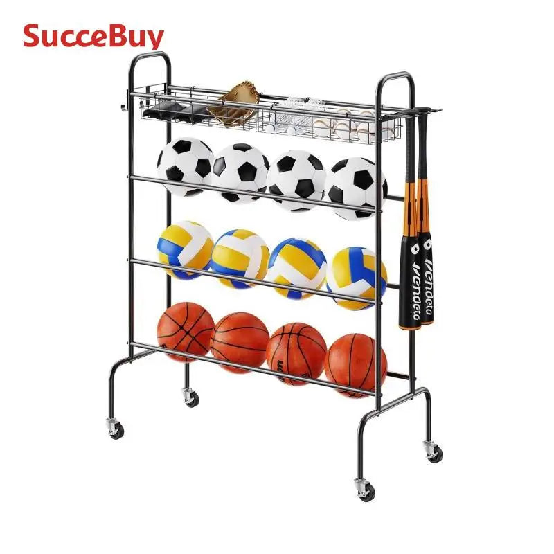 VEVOR 4 Layer Basketball Rack Rolling Training Stand