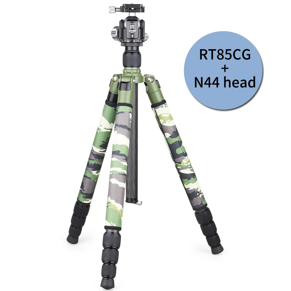 Army Green Carbon Fiber RT75CG/85CG Tripod Monopod  Heavy Duty Stand With 360° Panoramic Ball Head for Digital DSLR Camera