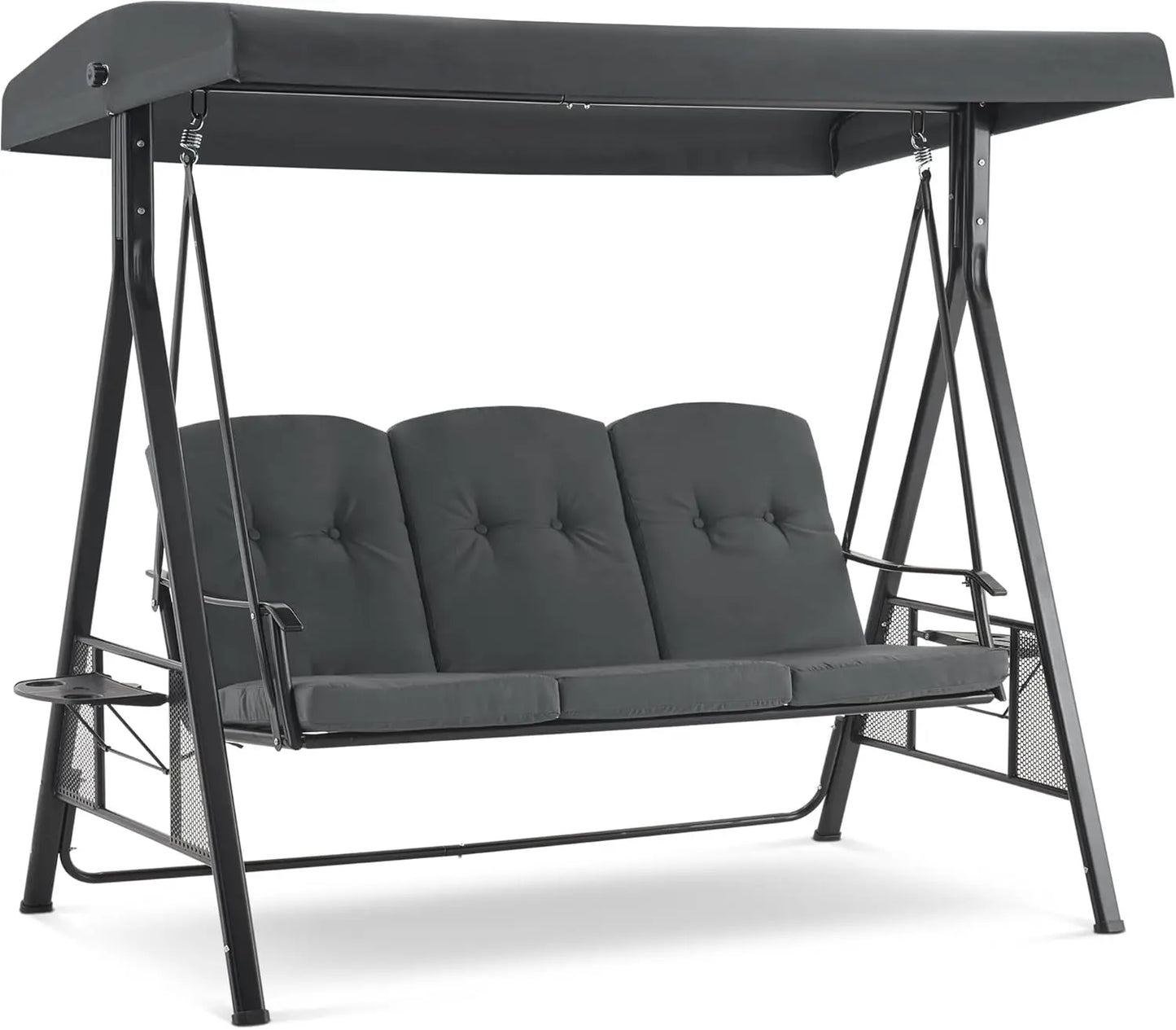 Angduo Patio Swing MCombo 3 Seat With Adjustable Canopy