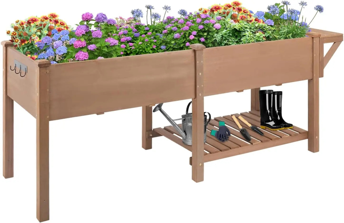 Hign Concerned Raised Garden Bed With Legs Outdoor Shelf
