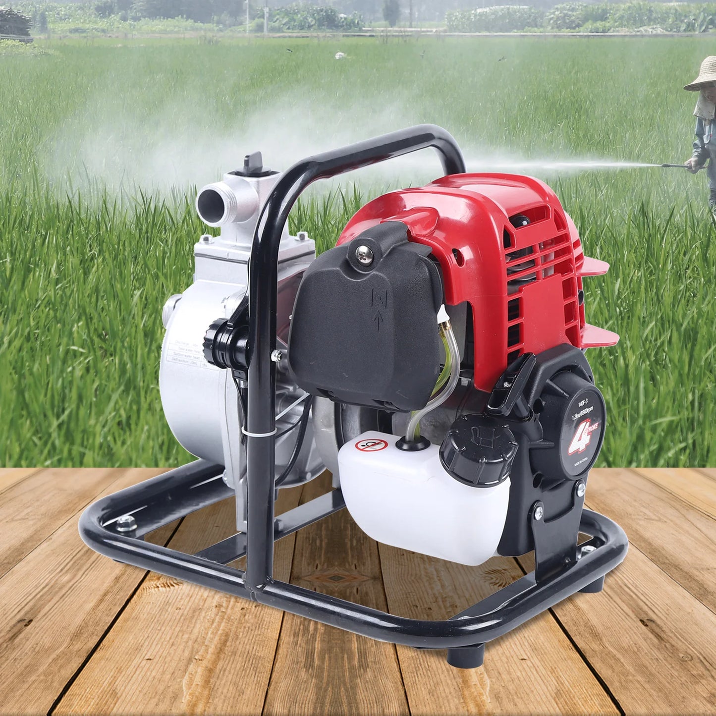 Gasoline Engine Water Transfer Pump Portable Garden Lawn