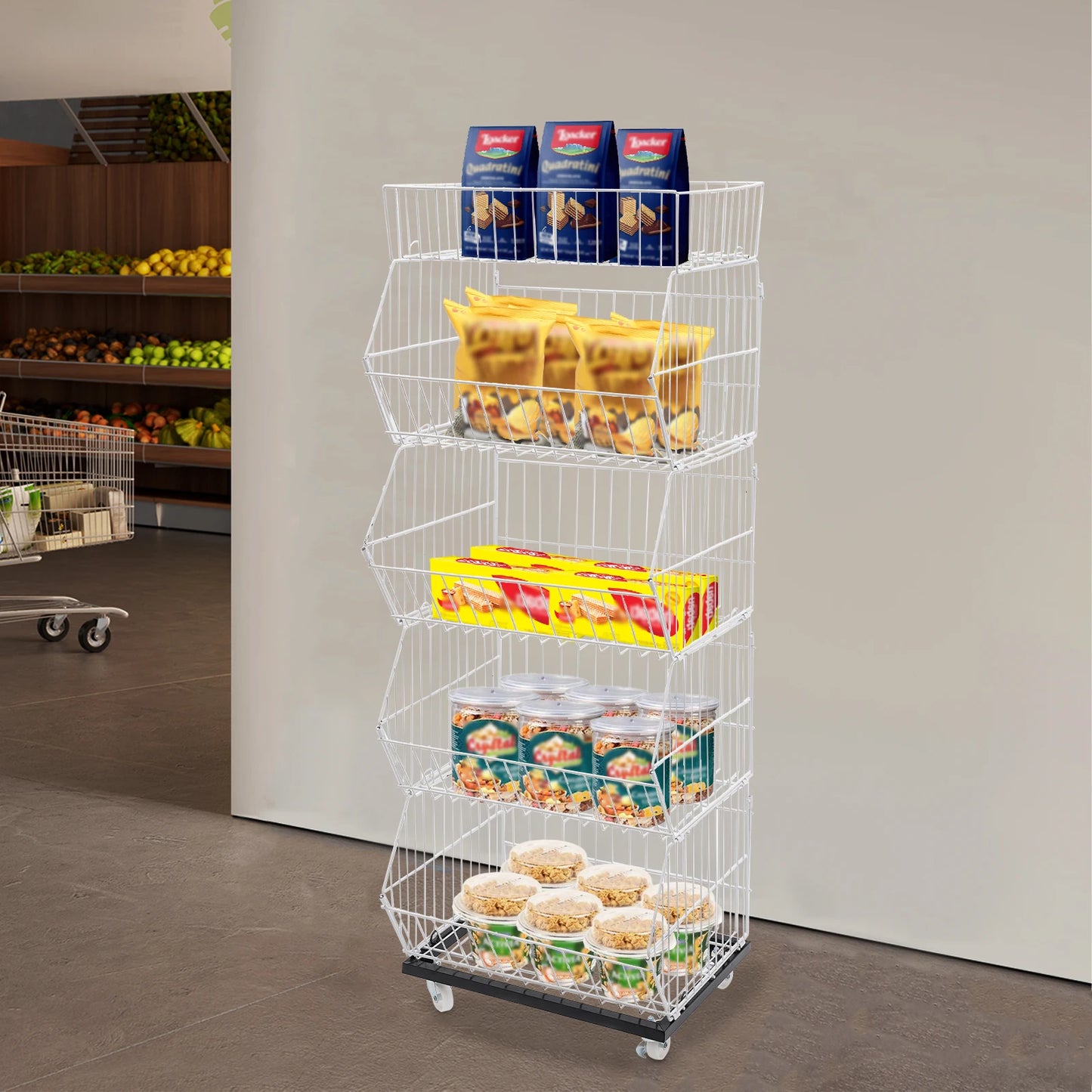 Hign-concerned Five Tier Retail Display Rack For Markets
