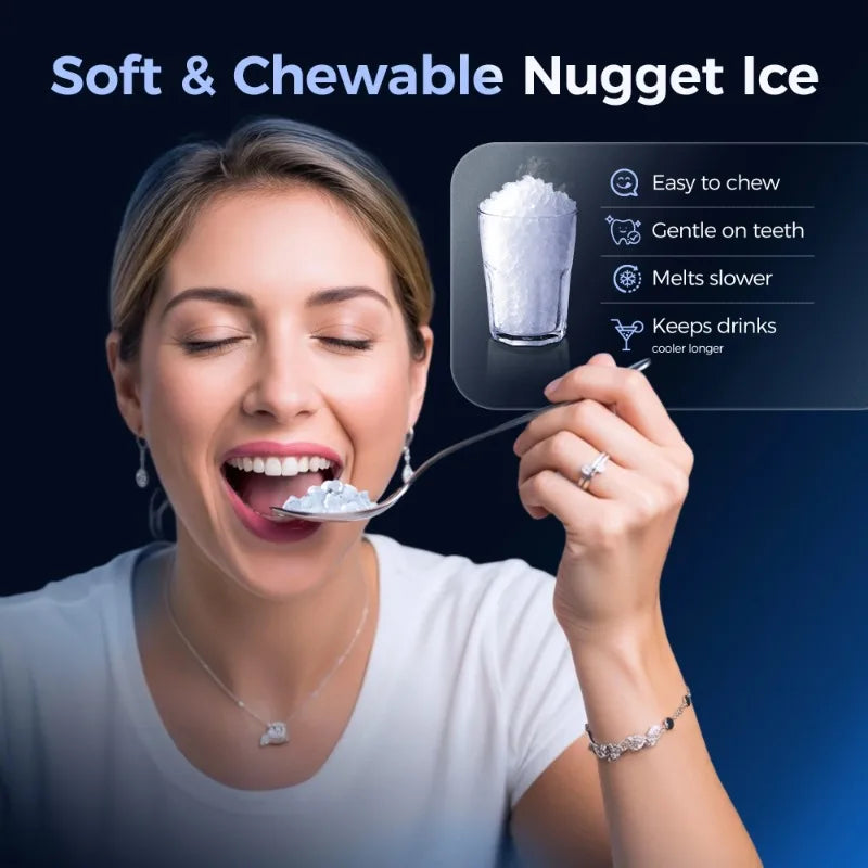 Simzlife Portable Nugget Ice Maker with Self Cleaning Function