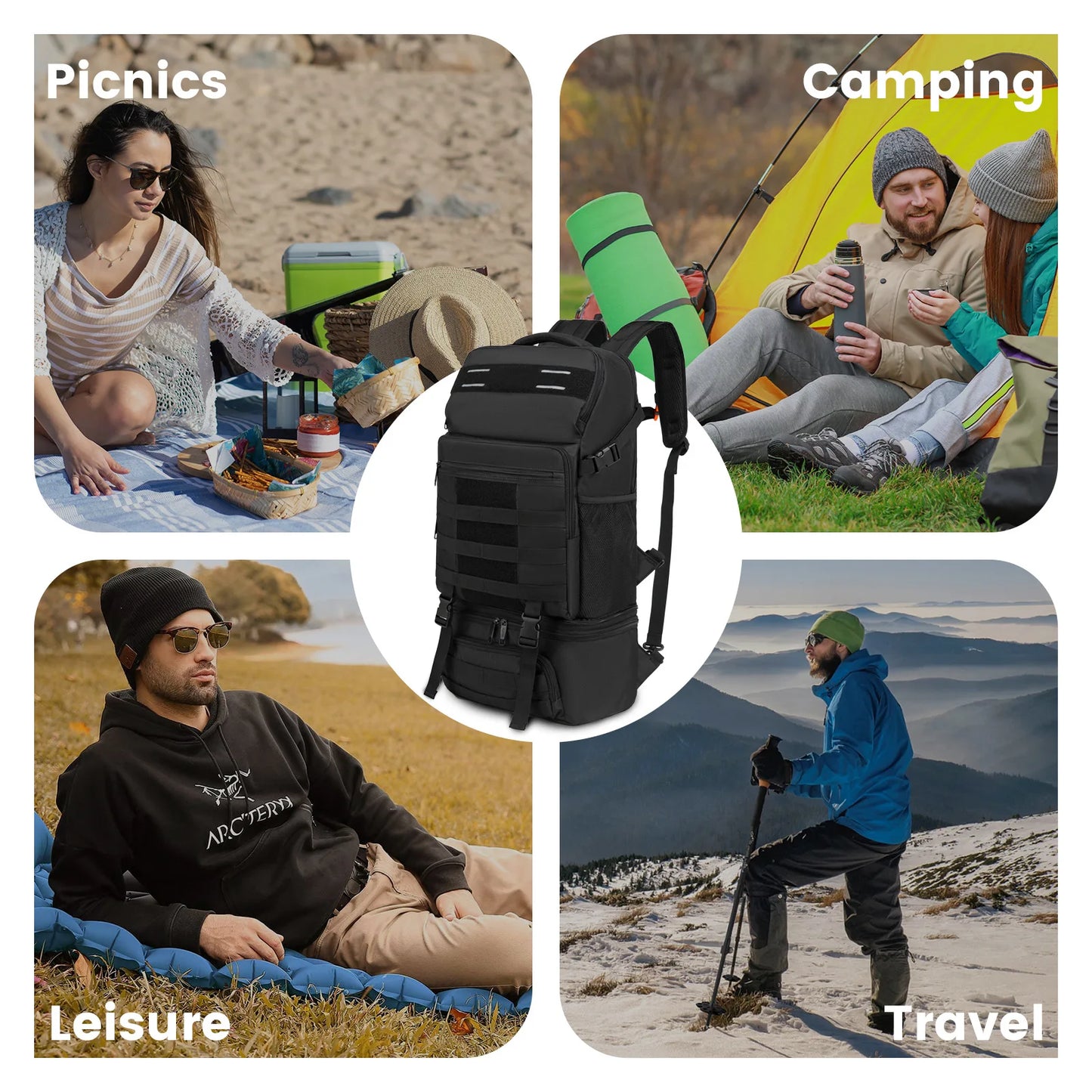 Insulated Backpack Lunch Bag Cooler Insulated Picnic Bag 15.6 Inch Laptop Backpack Outdoor Backpack Waterproof Cooler Ice bag