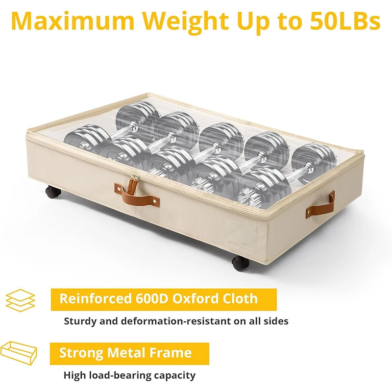 CN Guangdong Under Bed Storage With Wheels 2 Pack Organizer