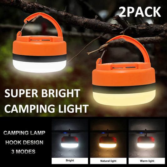 Portable Camping Lantern with Magnet Base 3 Lighting Modes Rechargeable Emergency Light Market Lights Outdoor Camping Bulb Tent