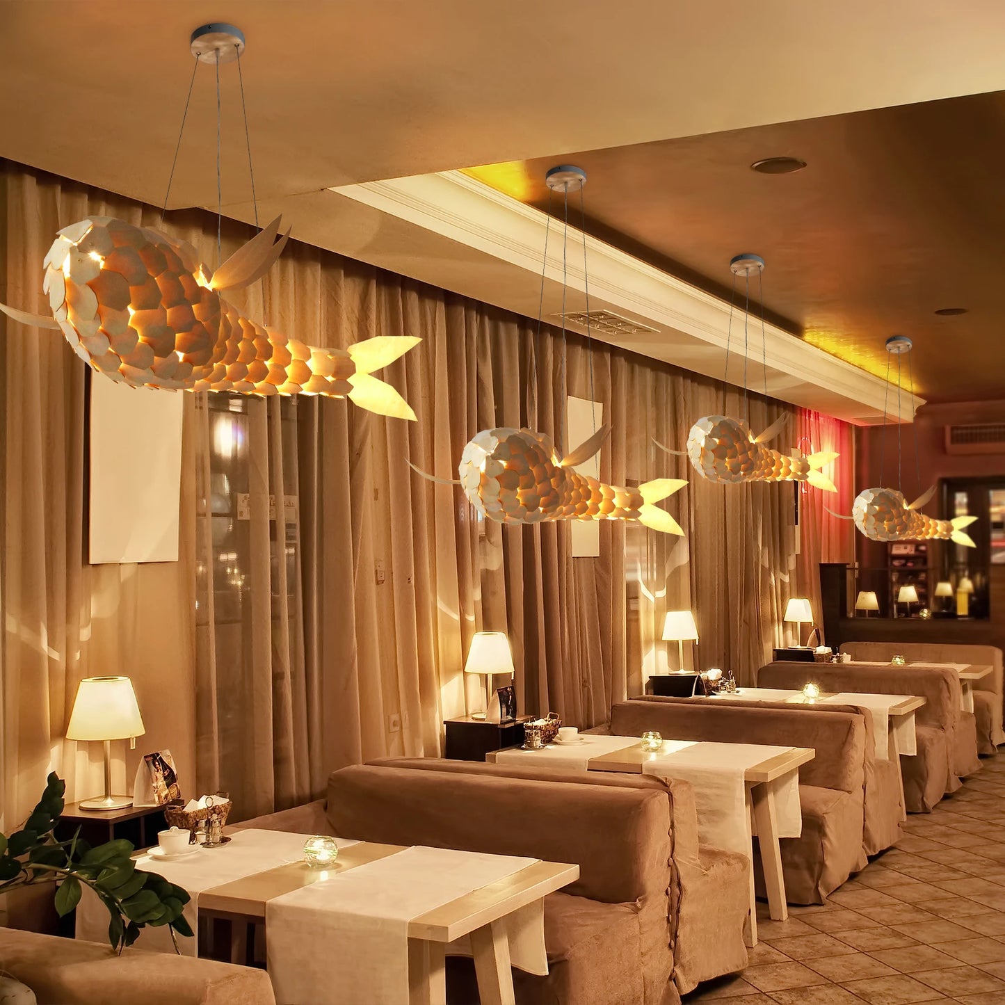 Vrygle Modern LED Fish Shaped Pendant Light Adjustable