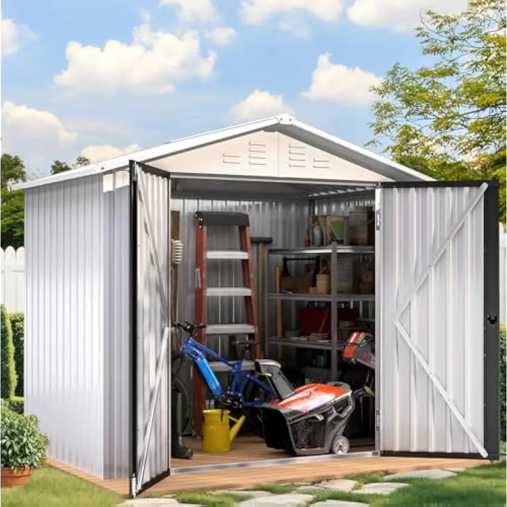 Feature Metal Outdoor Storage Shed With Ventilation