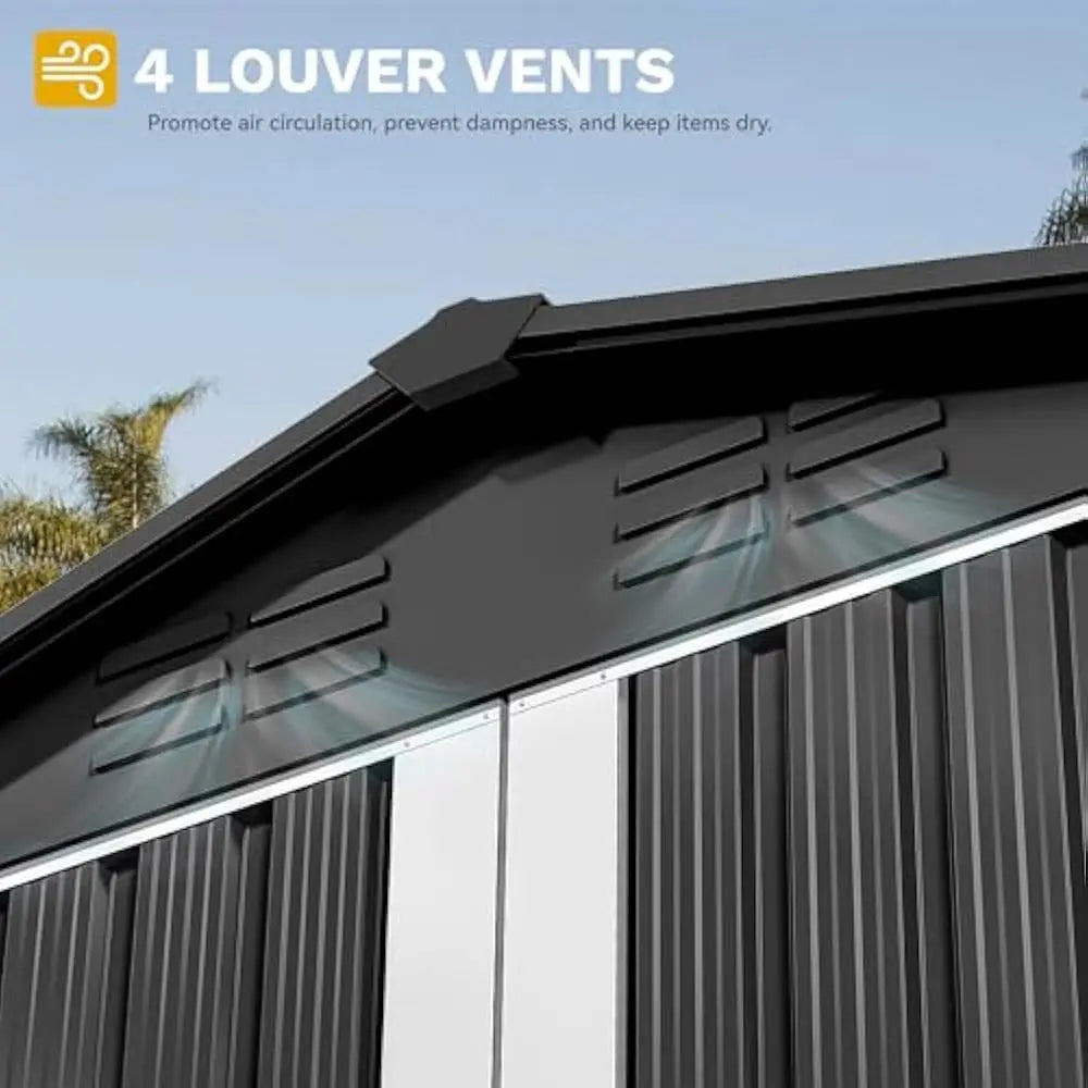 Feature Metal Outdoor Storage Shed With Ventilation