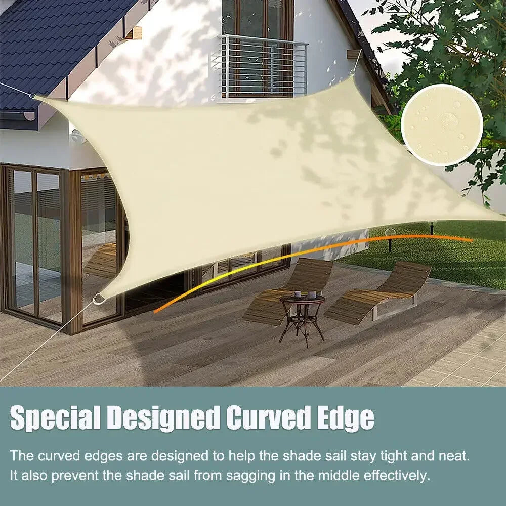 Waterproof Sun Shelter Shade Sail Outdoor Patio Canopy