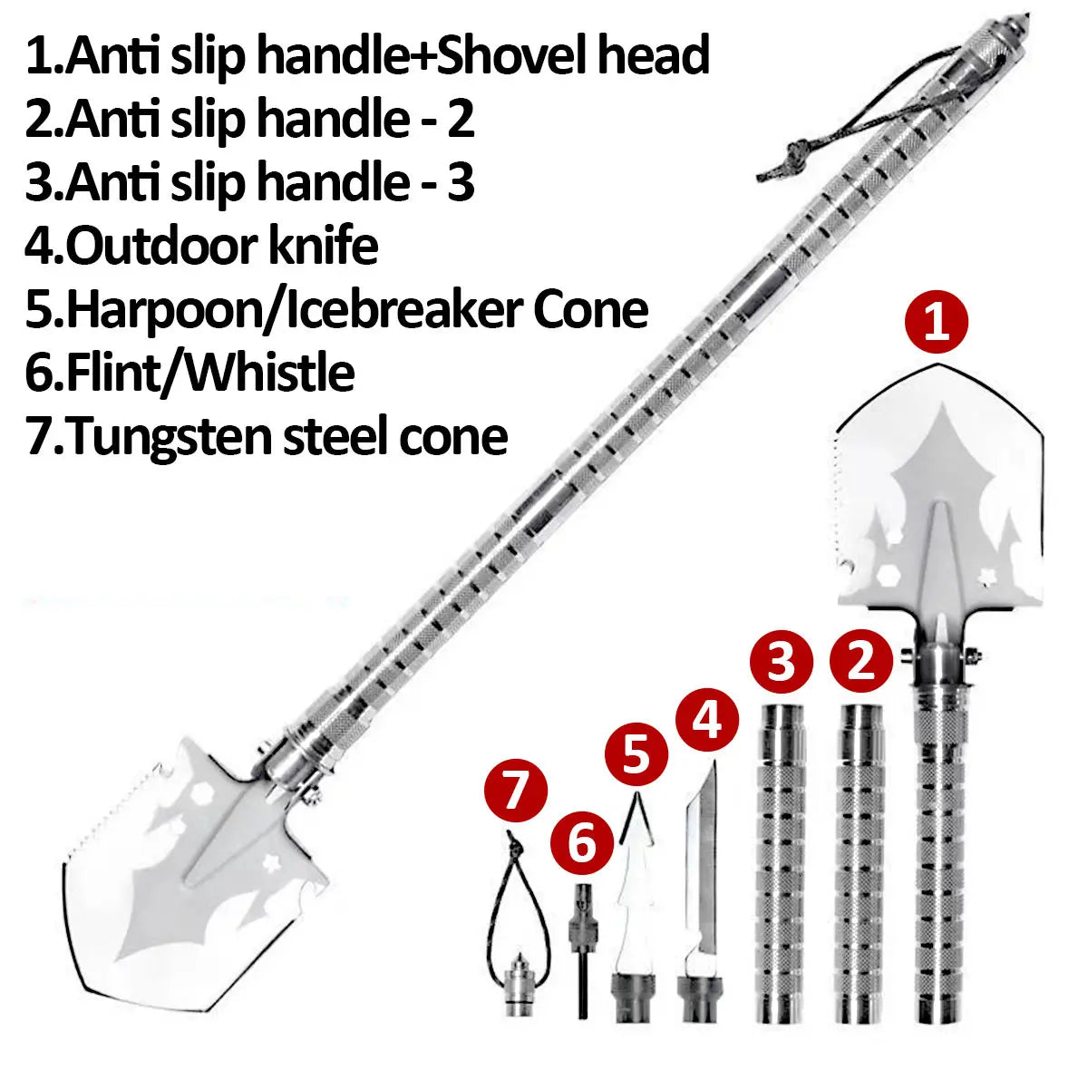 Skywolfeye Foldable Military Shovel For Outdoor Survival Gear
