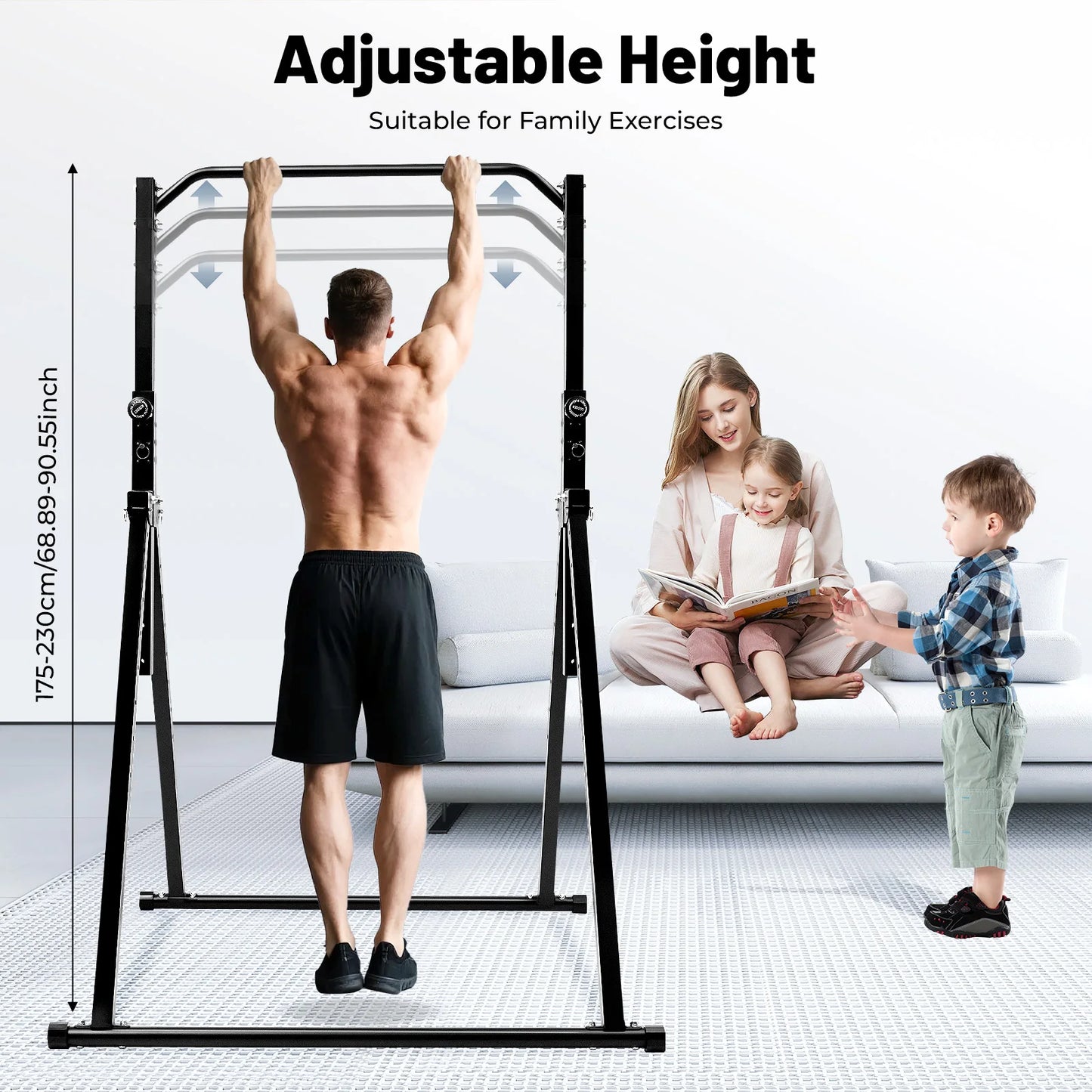 Folded Power Tower Pull Up Bar Dip Station Home Gym