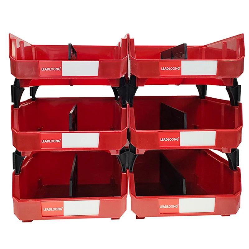 Leadloong V4 Tool Storage Bin 6 Pack Organizer Box