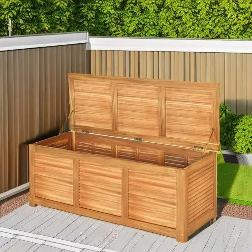 XMSJHign-concerned Acacia Wood Deck Box Garden Bench