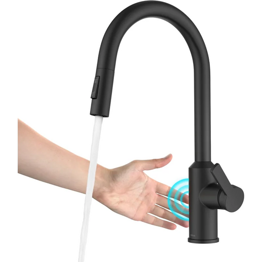 Touchless Matte Black Kitchen Faucet with Pull-Down Sprayer