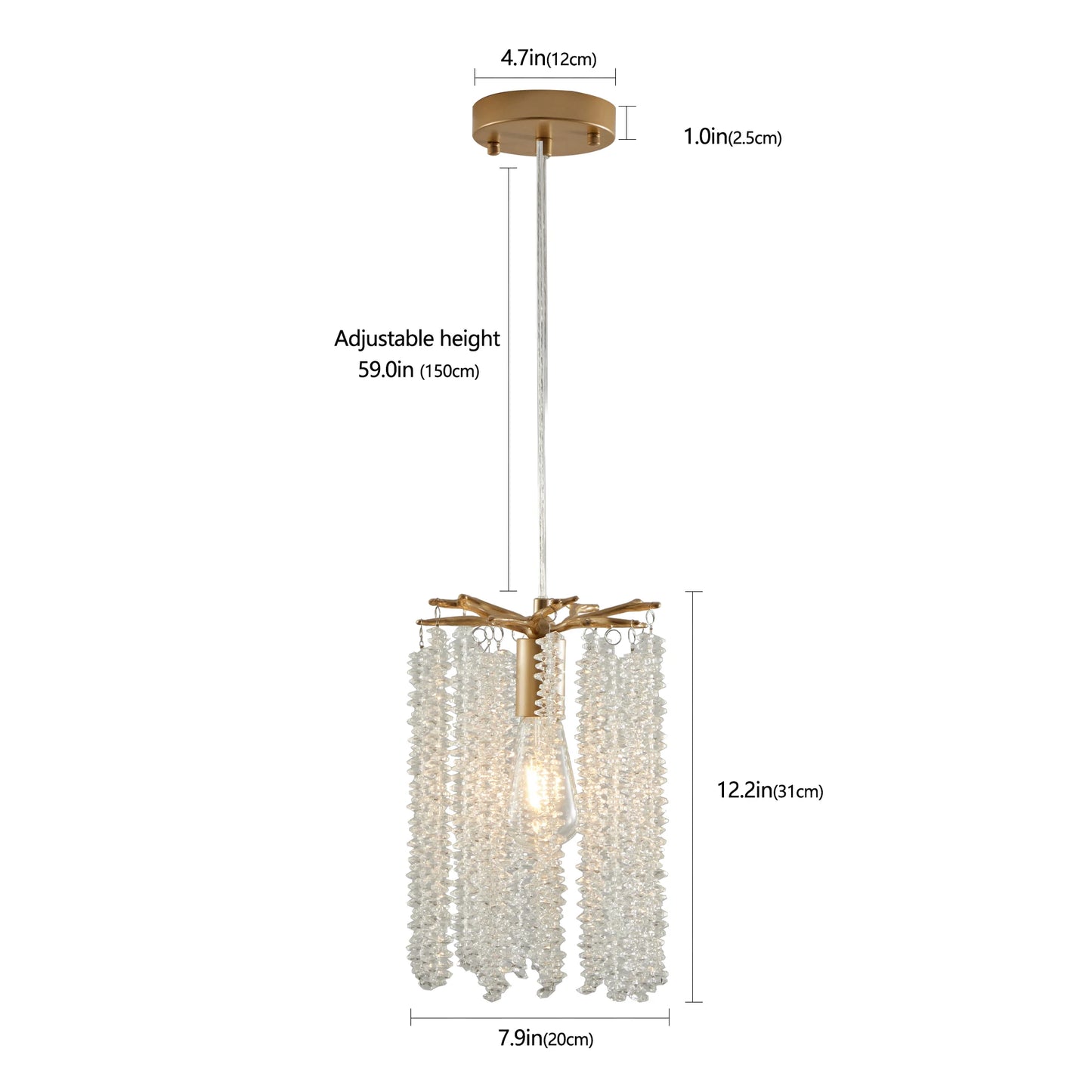 Arlgsite Luxury Crystal Pendant Lights 3 Pack Chandelier