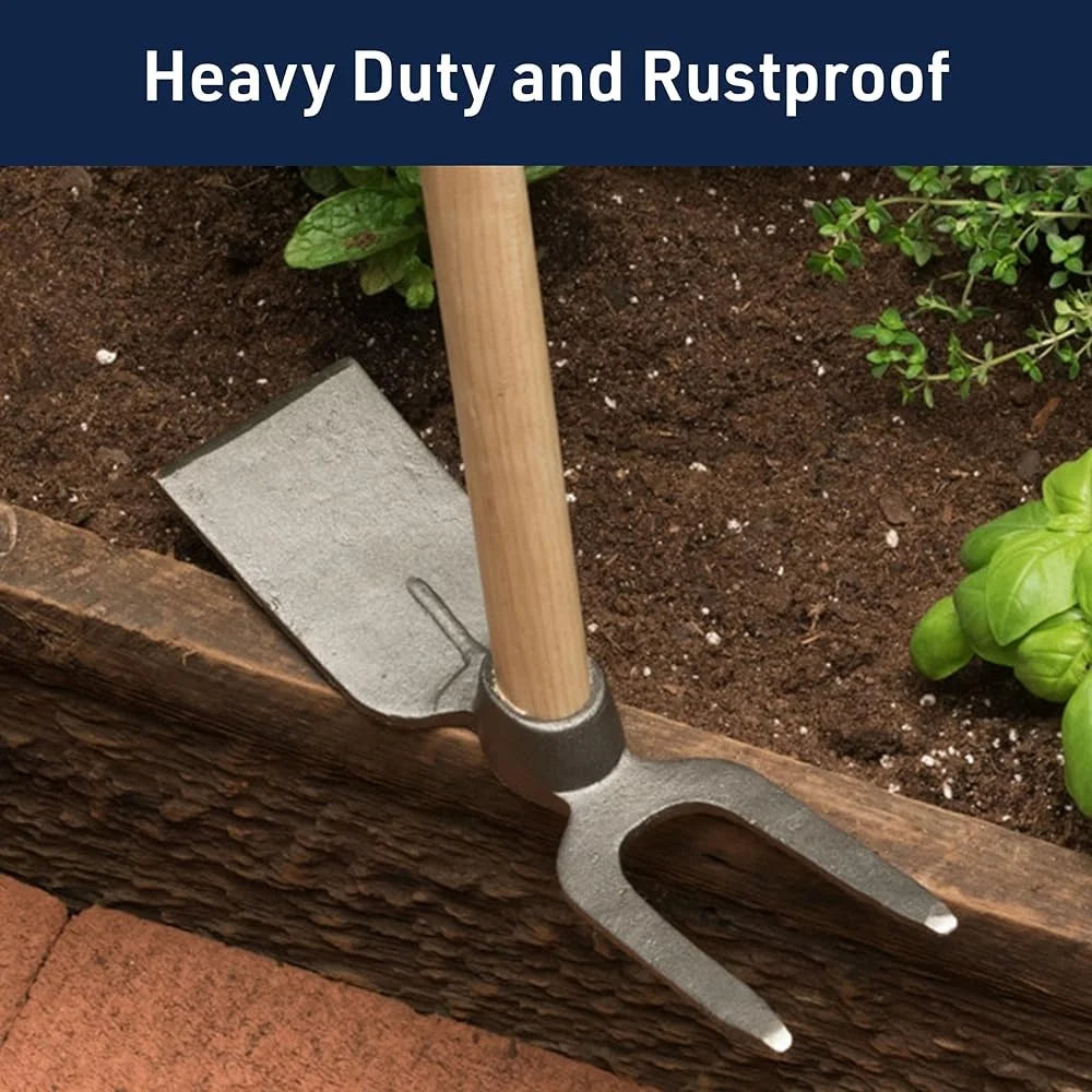 XMSJ Mini Hoe Grubber Two Prong Carbon Steel Garden Tool