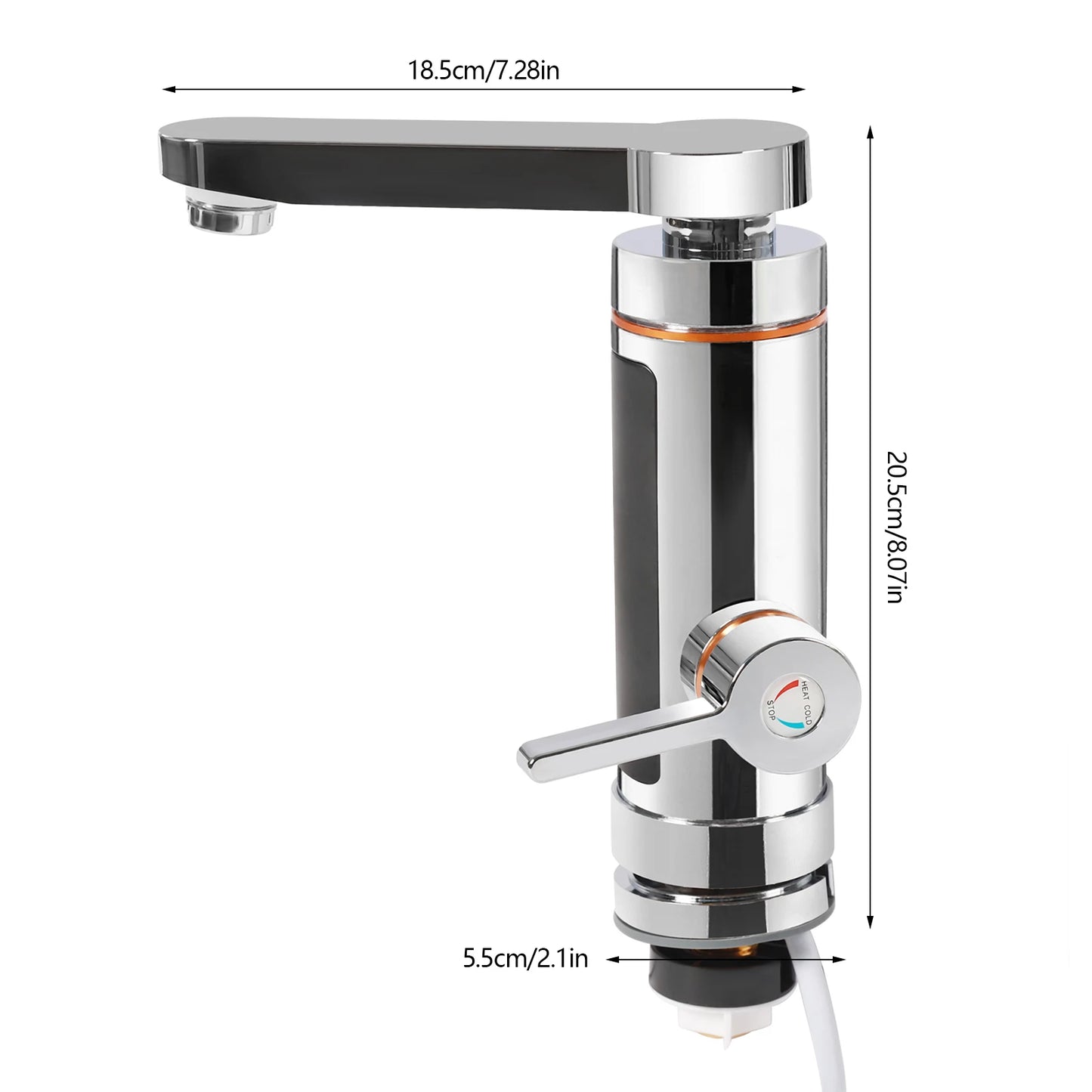 Electric Water Heater Faucet Instant Fast Heating Tap with LED Digital Display Rotatable for Bathroom Kitchen