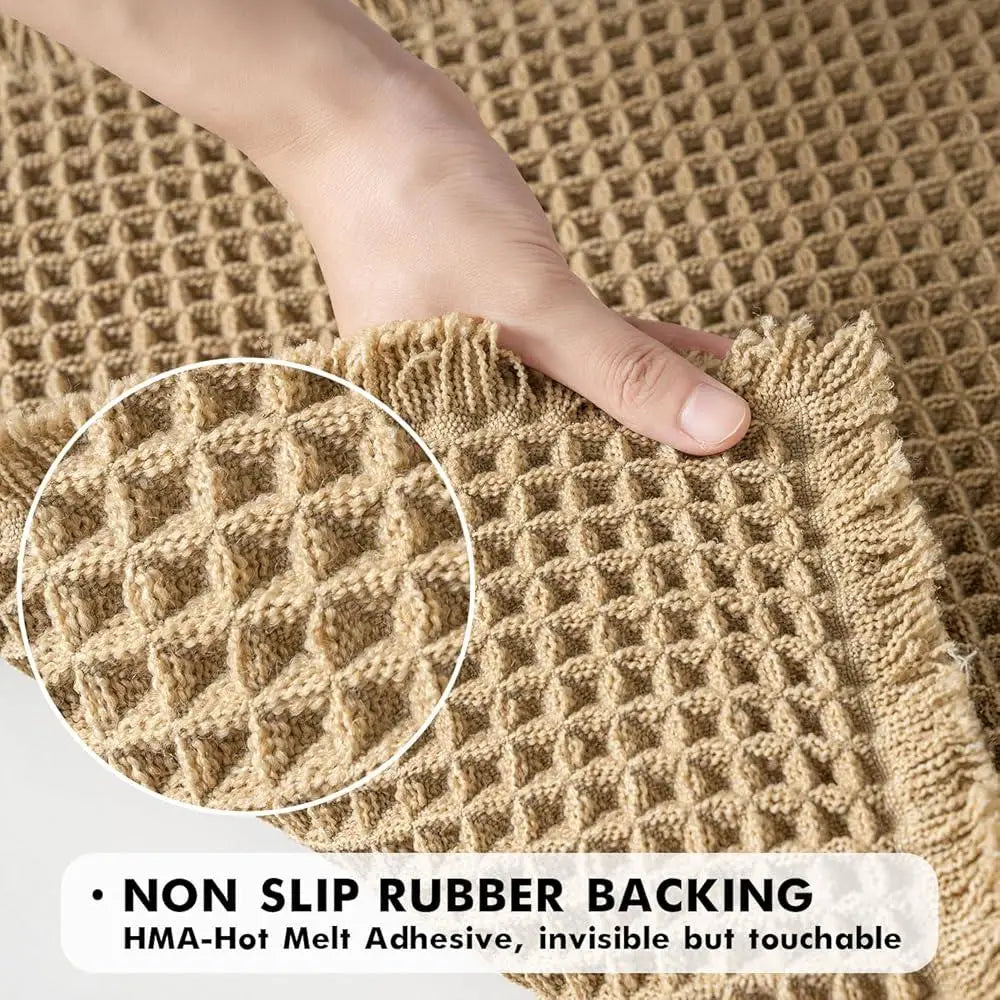 DUTRIEUXCN Waffle Bath Rug Set Non Slip Ultra Absorbent