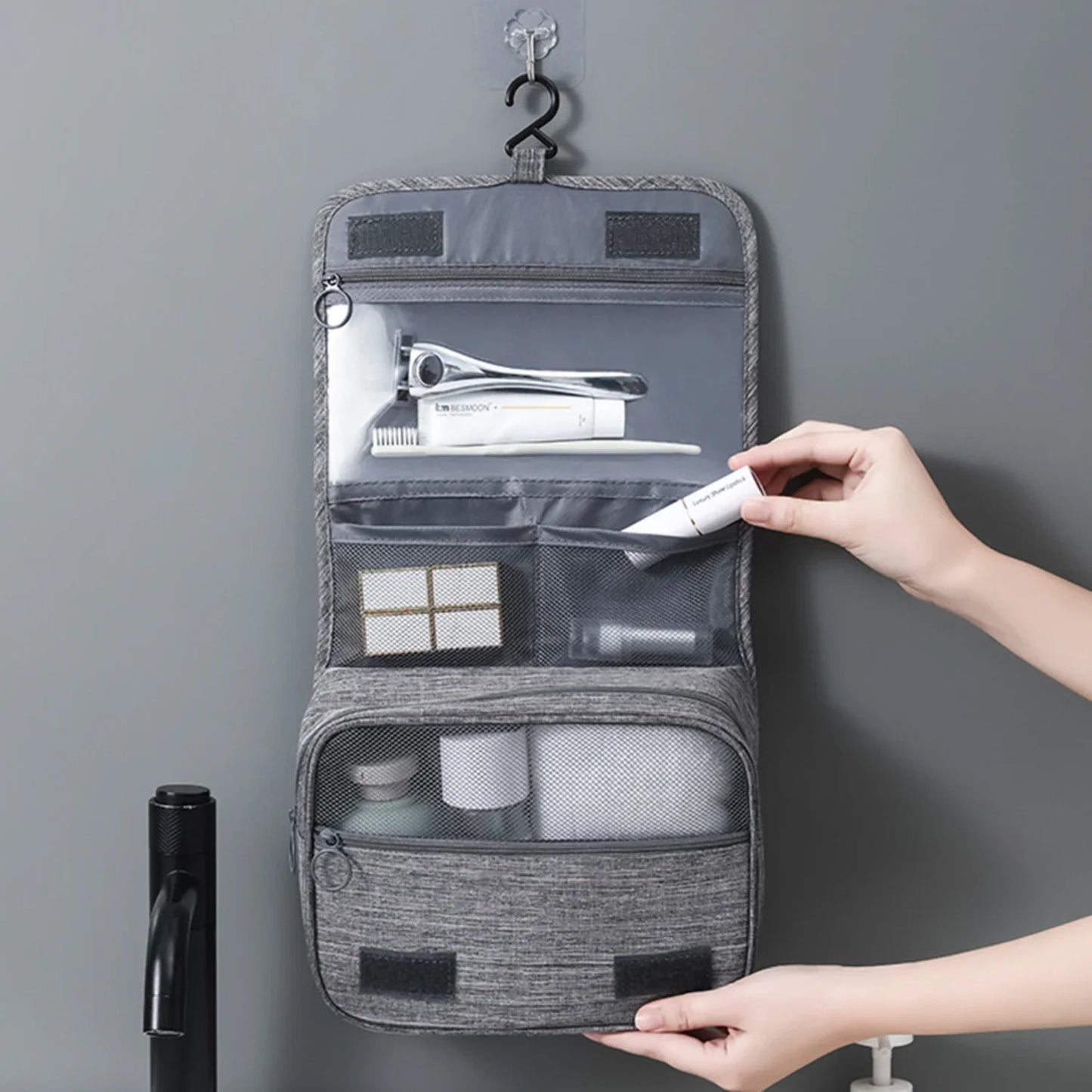 Waterproof Travel Toiletry Bag Hanging Wet Dry Separation