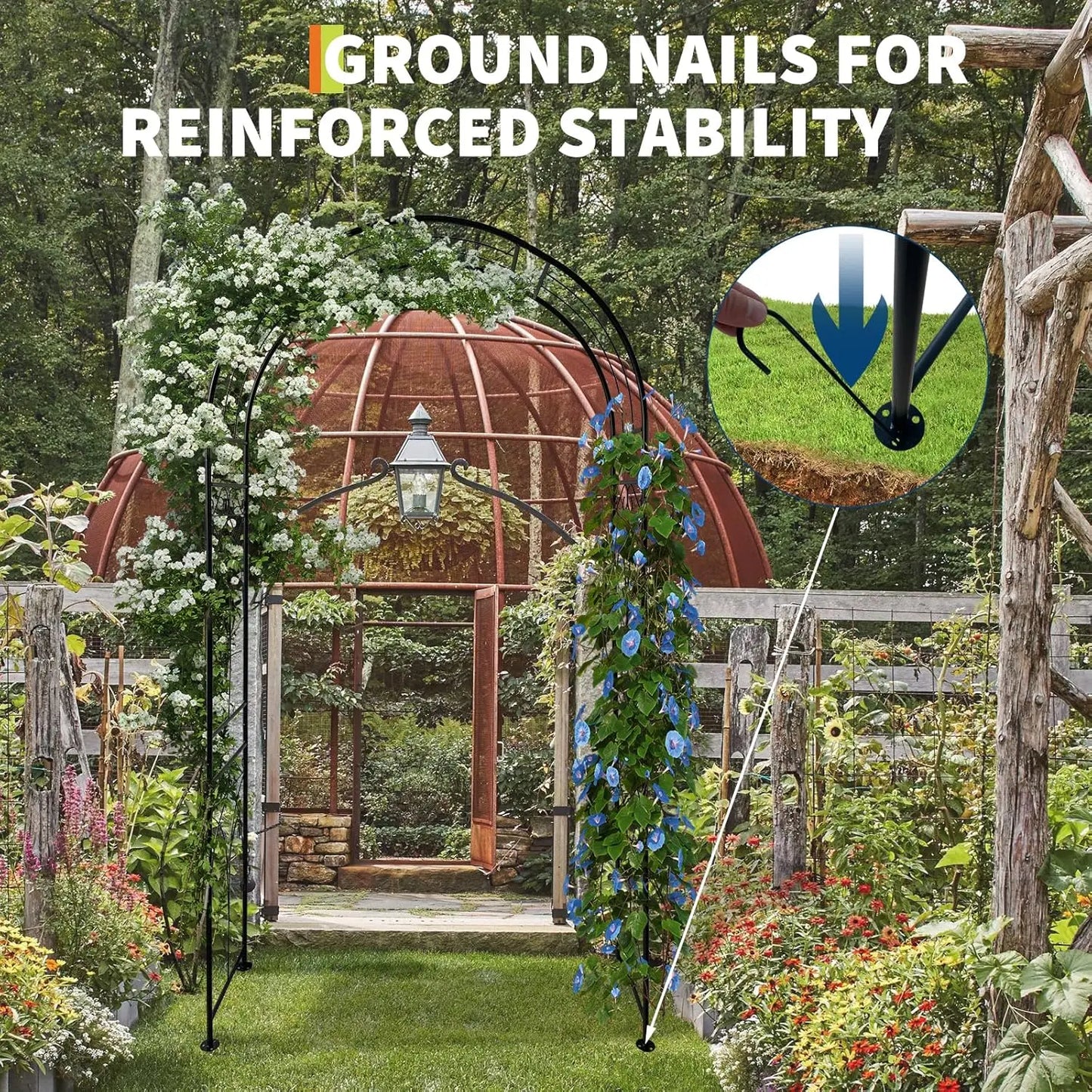 TWISTER.CK Metal Garden Arch For Climbing Plants And Vines