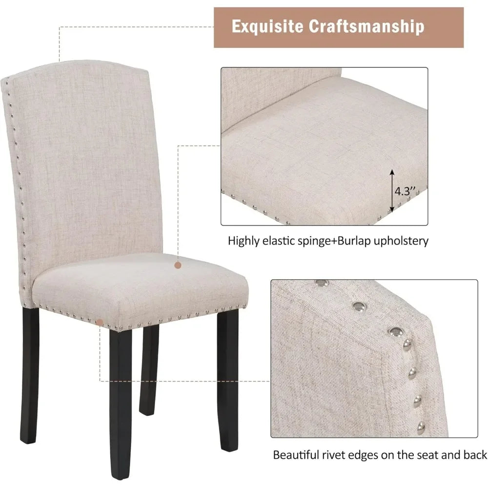 GUANGBAI 6 Piece Dining Table Set With Bench And Chairs