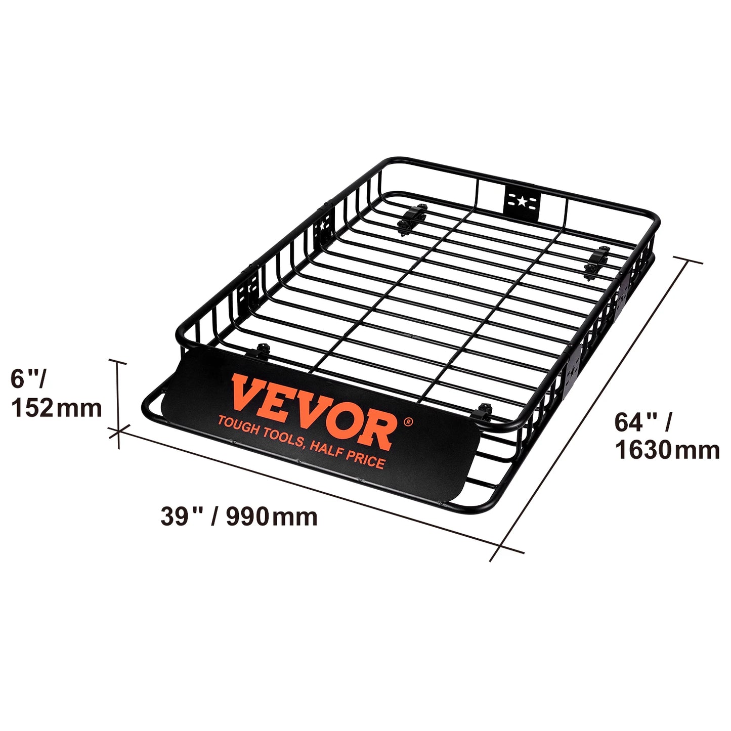 VEVOR Roof Rack Cargo Basket 46"x36"x4.5" / 51"x36"x5" Rooftop Cargo Carrier Heavy-Duty 200 LBS Capacity for SUV Truck Vehicle