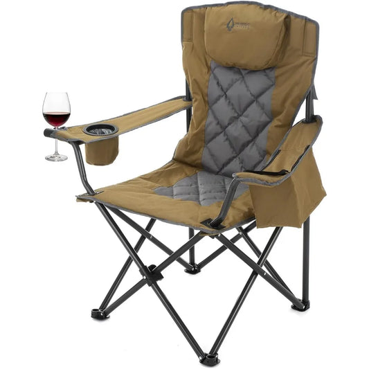 Portable Folding Camping Chair with Cooler and Cup Holders
